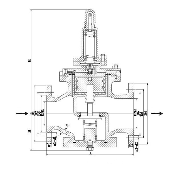 GBT18525-1992 Marine Flange Cast Steel Steam Pressure Reducing Valve1.jpg